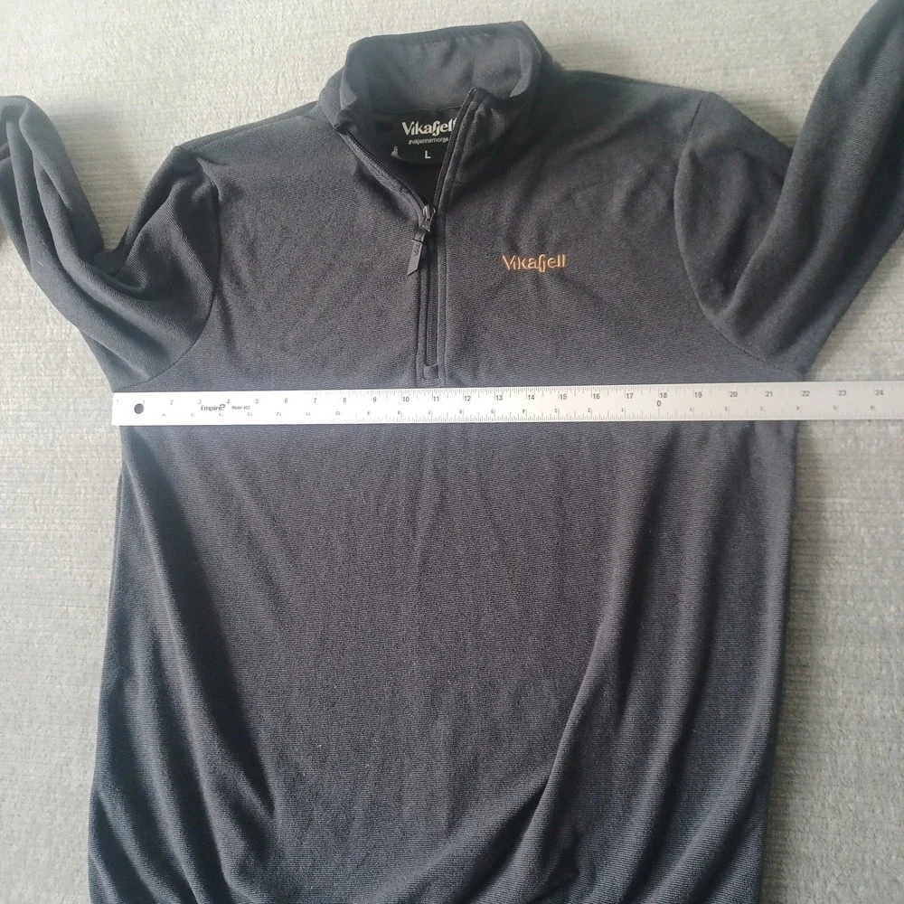 Vikafjell Sweater Mens Large Gray 1/4 Zip Pullover Jumper Outdoor Fleece Hiking